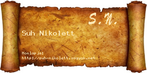 Suh Nikolett névjegykártya